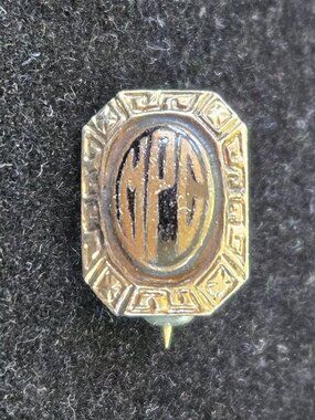 Vintage Mini Monogram tie lapel pin very small